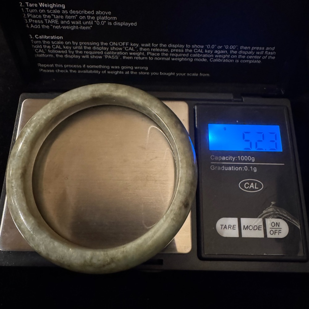 Bermese Green Jade Bangle Bracelet 6-1/2 New Year Gift 52.3g